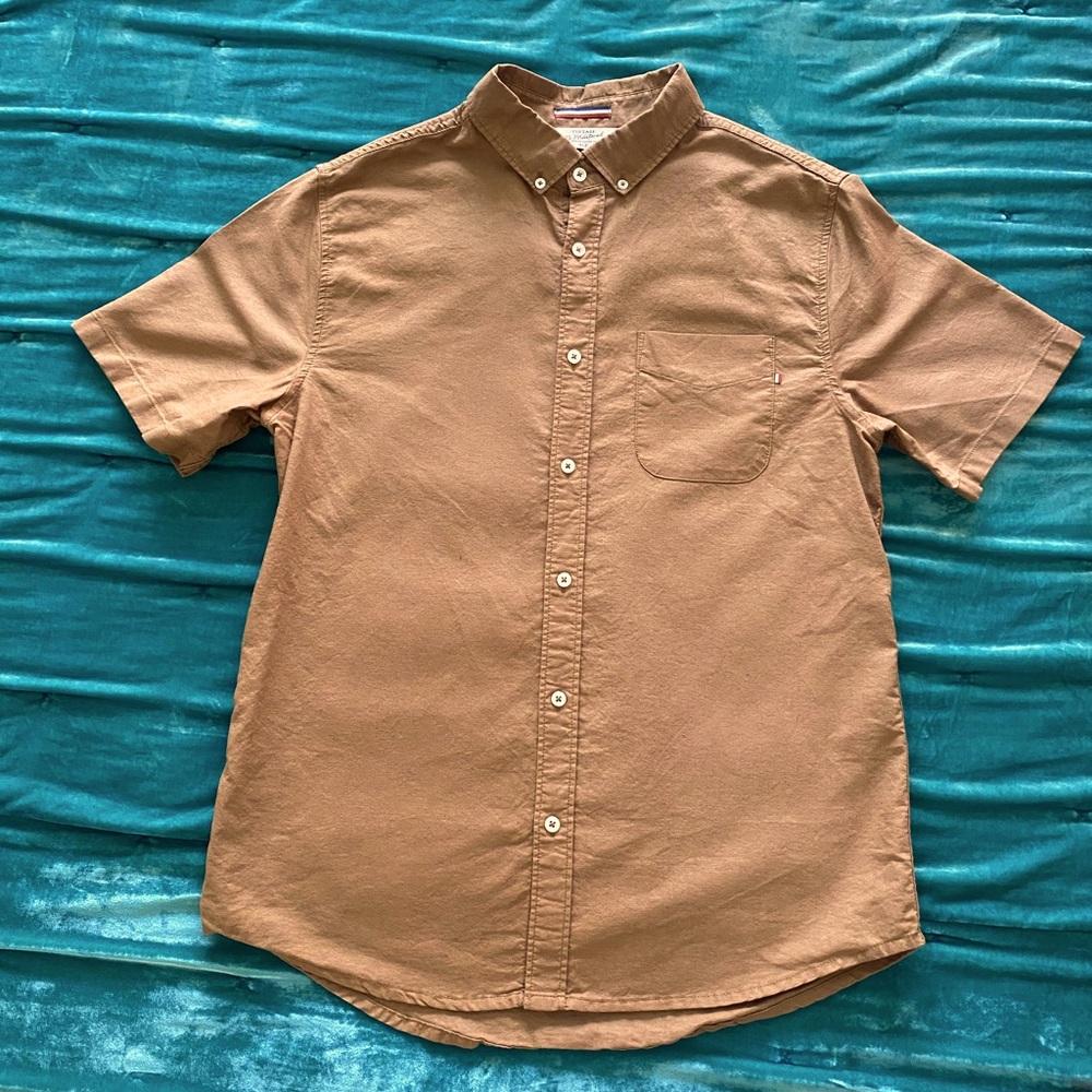 Brown short sleeve button down